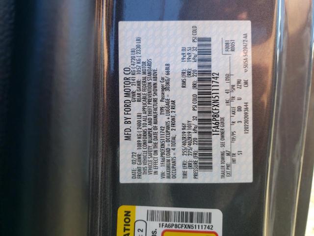 1FA6P8CFXN5111742 Ford MUSTANG GT