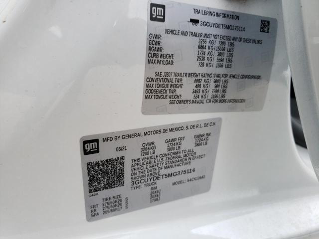 3GCUYDET5MG375114 Chevrolet Silverado