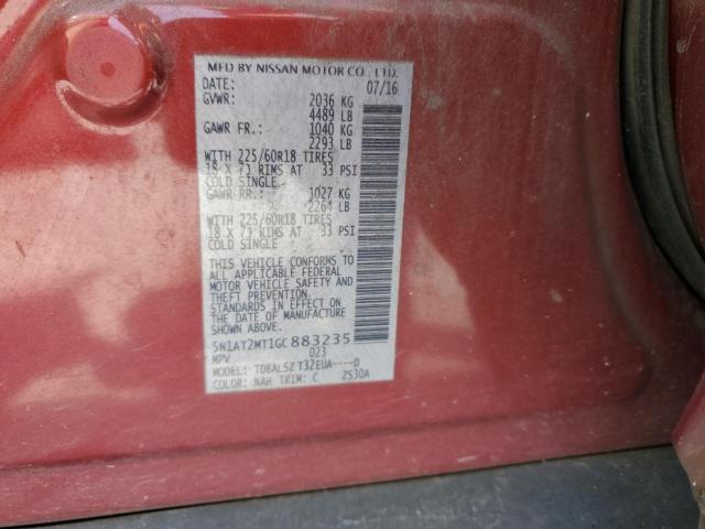 5N1AT2MT1GC883235 Nissan ROGUE S