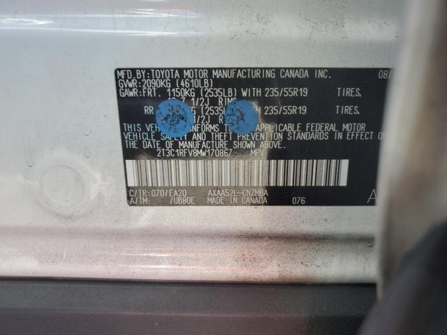 2T3C1RFV8MW170867 Toyota RAV4 XLE P
