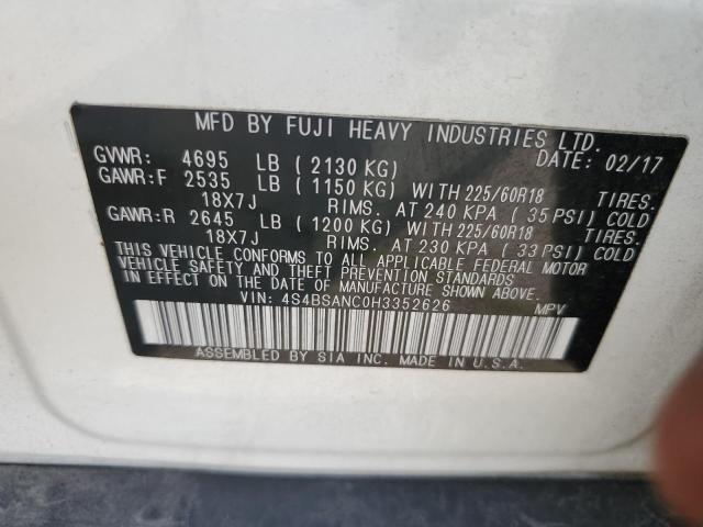 4S4BSANC0H3352626 Subaru OUTBACK 2.