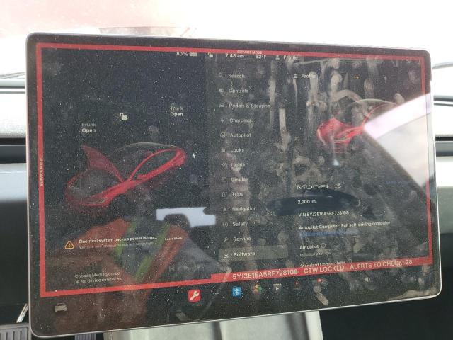 5YJ3E1EA5RF728109 Tesla MODEL 3