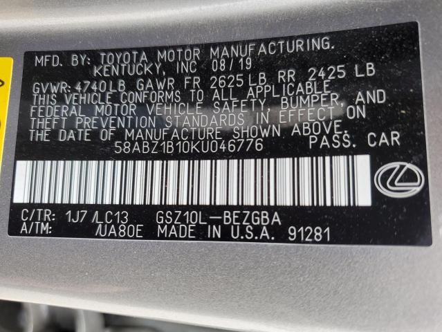 58ABZ1B10KU046776 Lexus ES 350