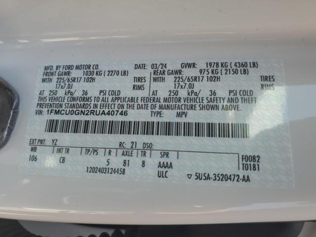 1FMCU0GN2RUA40746 Ford Escape Act
