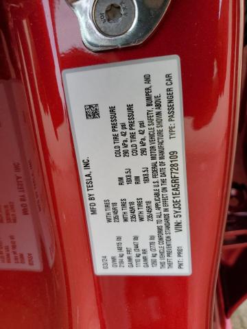 5YJ3E1EA5RF728109 Tesla MODEL 3