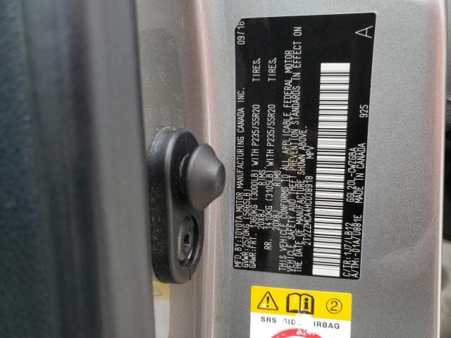 2T2ZZMCA4HC038918 Lexus RX 350 BAS