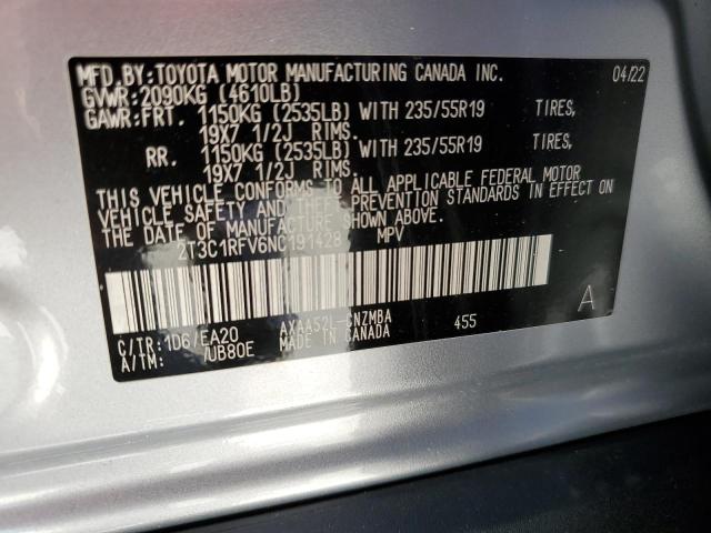 2T3C1RFV6NC191428 Toyota RAV4 XLE P