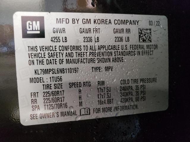 KL79MPSL6NB110197 Chevrolet TRAILBLAZE