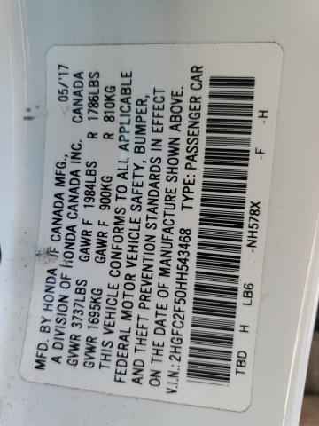 2HGFC2F50HH543468 Honda Civic Lx