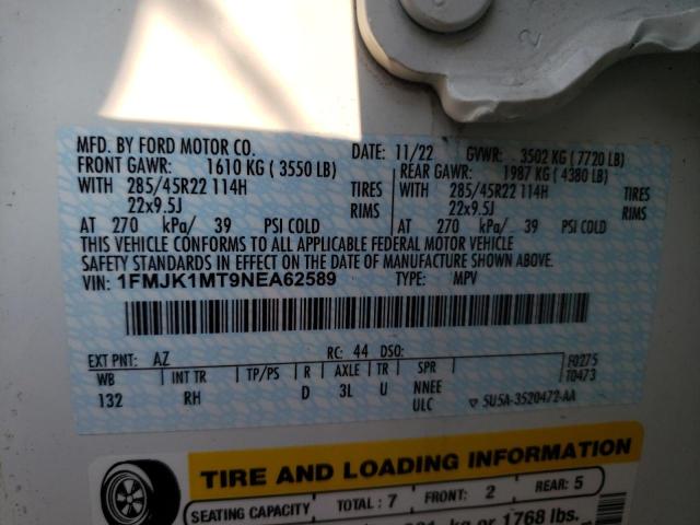 1FMJK1MT9NEA62589 Ford Expedition