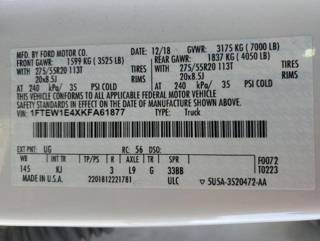 1FTEW1E4XKFA61877 Ford F150 SUPER