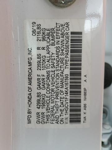 1HGCV1F14KA167593 Honda ACCORD LX