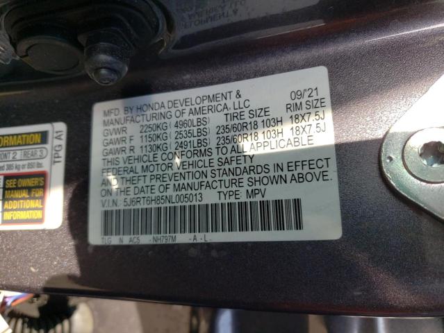 5J6RT6H85NL005013 Honda CR-V EXL