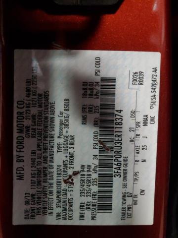 3FA6P0RU3ER118374 Ford FUSION TIT