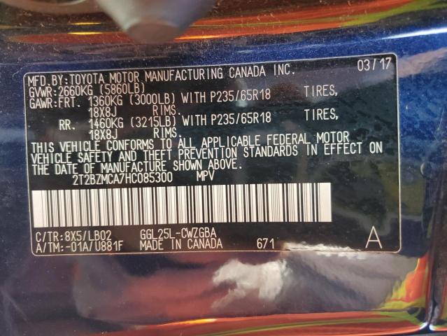 2T2BZMCA7HC085300 Lexus RX 350 BAS