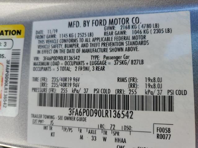 3FA6P0D90LR136542 Ford FUSION TIT