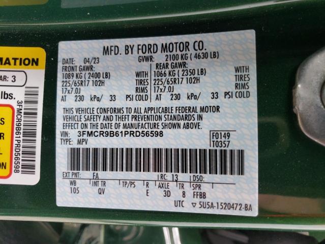 3FMCR9B61PRD56598 Ford BRONCO SPO
