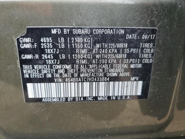 4S4BSATC7H3433884 Subaru OUTBACK TO