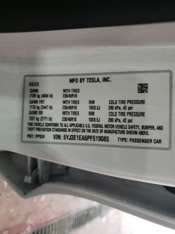 5YJ3E1EA6PF519085 Tesla MODEL 3