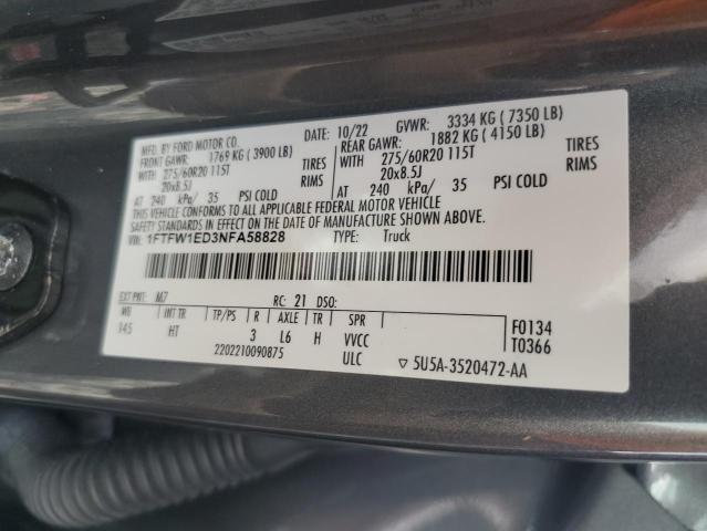 1FTFW1ED3NFA58828 Ford F150 SUPER
