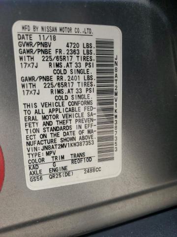 JN8AT2MV1KW387353 Nissan ROGUE S