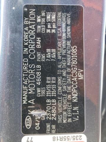 KNDPCCAC3G7801085 KIA SPORTAGE E