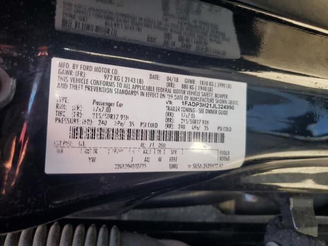 1FADP3H21JL324990 Ford FOCUS SEL
