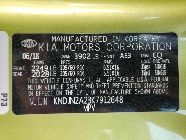 KNDJN2A23K7912648 KIA Soul