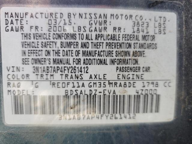 3N1AB7AP4FY261412 Nissan 2015