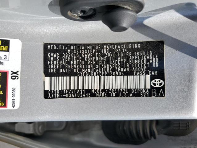 5YFBURHE0FP180905 Toyota 2zr-fe