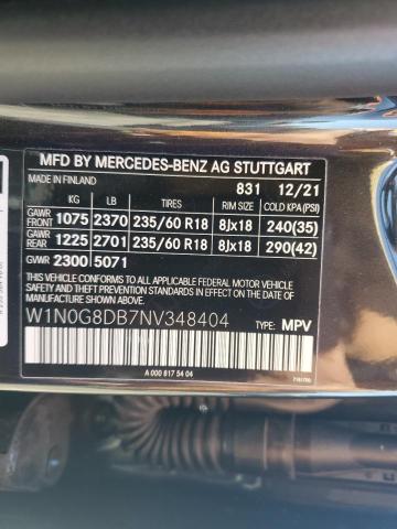 W1N0G8DB7NV348404 Mercedes-Benz m274