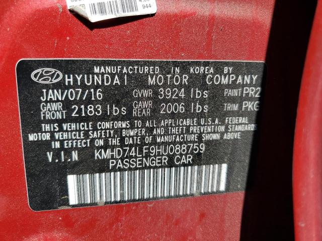 KMHD74LF9HU088759 Hyundai 2017