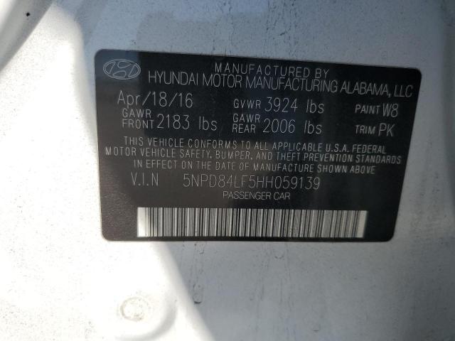 5NPD84LF5HH059139 Hyundai 2017