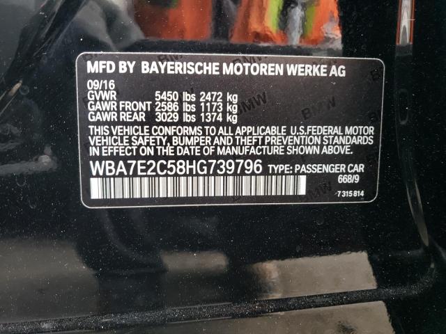 WBA7E2C58HG739796 BMW 740 I