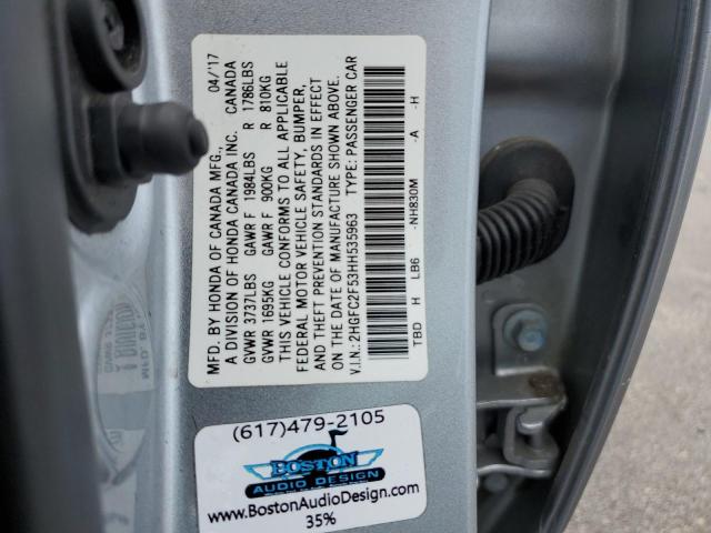 2HGFC2F53HH535963 Honda Civic Lx