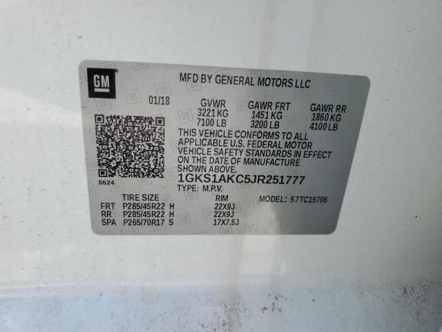 1GKS1AKC5JR251777 GMC YUKON SLE