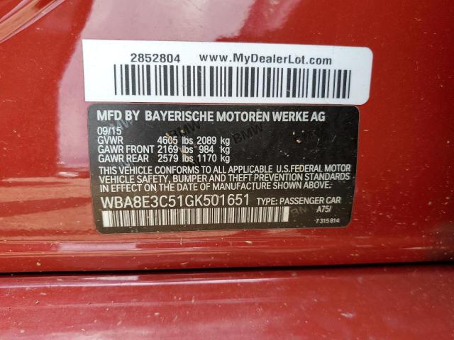 WBA8E3C51GK501651 BMW 328 Xi Sulev