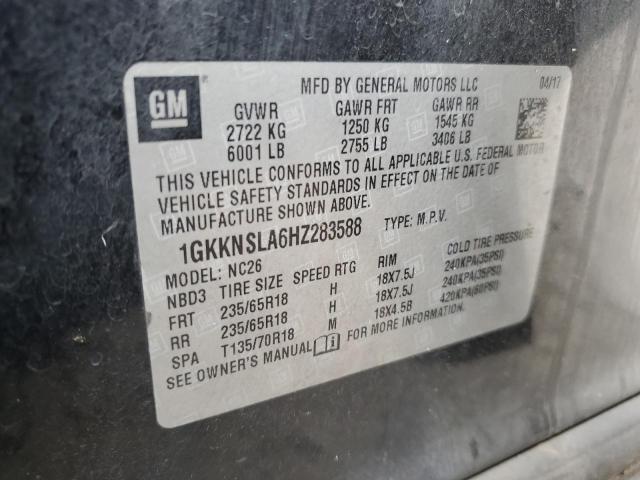 1GKKNSLA6HZ283588 GMC ACADIA SLE