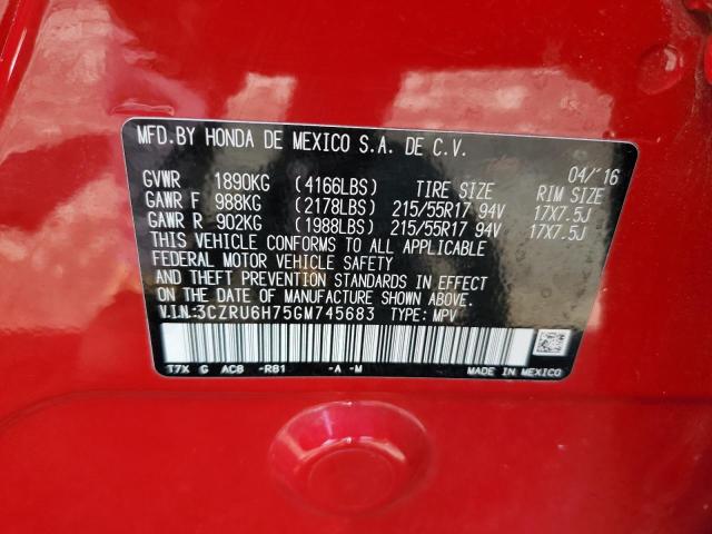 3CZRU6H75GM745683 Honda Hr-v Exl
