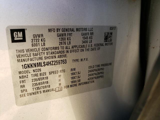 1GKKNMLS4HZ259763 GMC Acadia Slt-1