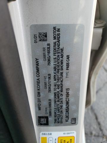 KL8CD6SA3MC749415 Chevrolet SPARK 1LT