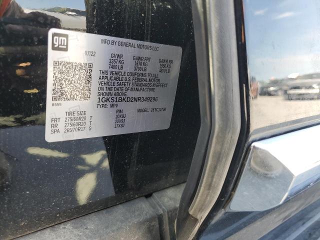 1GKS1BKD2NR349296 GMC YUKON SLT