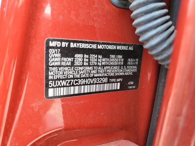 5UXWZ7C39H0V93298 BMW X3 Sdrive28i