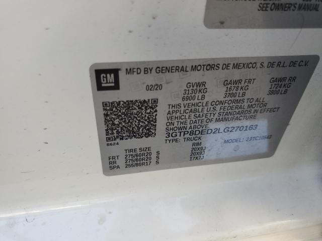 3GTP8DED2LG270163 GMC Sierra C1500 Slt
