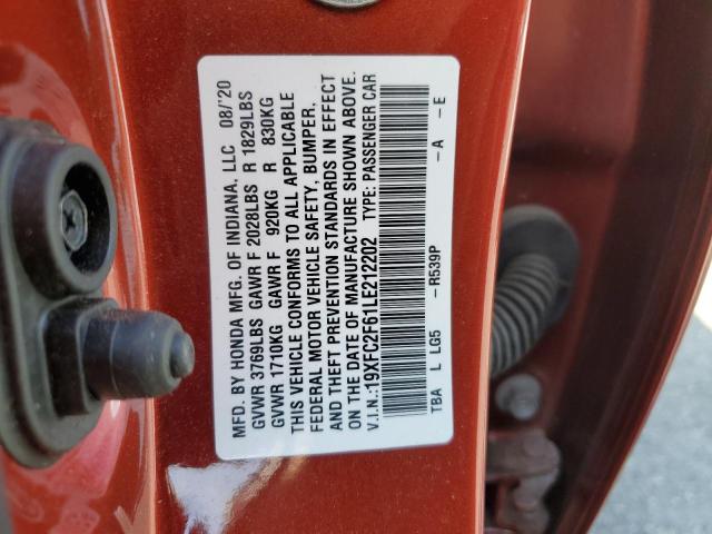 19XFC2F61LE212202 Honda Civic Lx