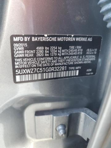 5UXWZ7C51G0R32281 BMW X3 Sdrive28i