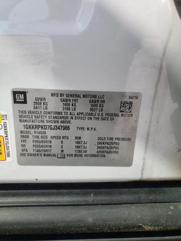 1GKKRPKD7GJ347986 GMC ACADIA SLE