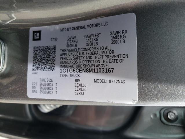 1GTG6CEN8M1103167 GMC Canyon Elevation