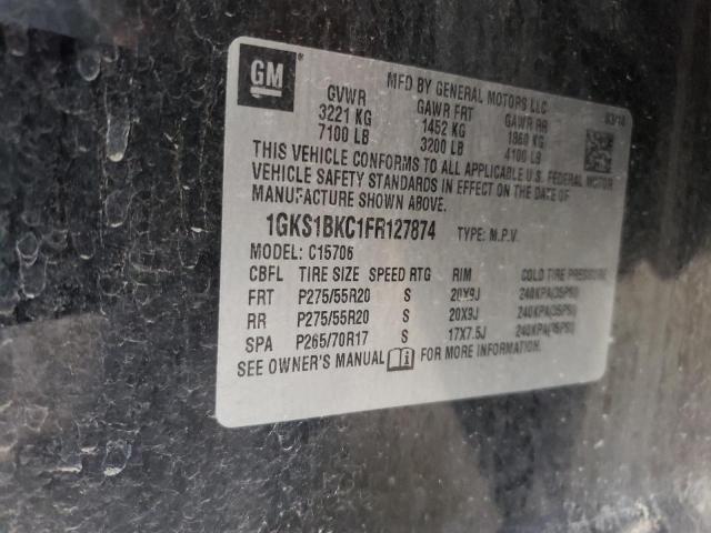 1GKS1BKC1FR127874 GMC YUKON SLT