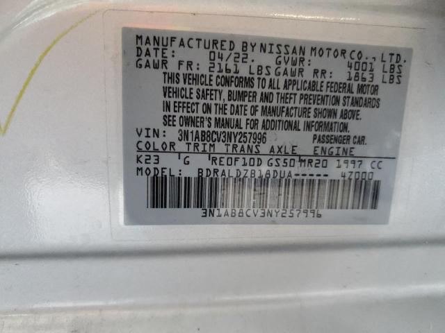 3N1AB8CV3NY257996 Nissan SENTRA SV